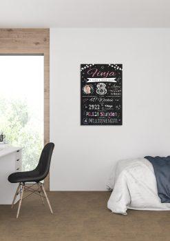 Meilensteintafel Chalkboard Geschenk 8. Geburtstag Personalisiert Junge Mädchen Geburtstagstafel Happy Lights03