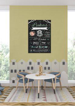 Meilensteintafel Chalkboard Geschenk 8. Geburtstag Personalisiert Junge Mädchen Geburtstagstafel Happy Lights04