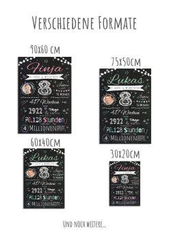 Meilensteintafel Chalkboard Geschenk 8. Geburtstag Personalisiert Junge Mädchen Geburtstagstafel Happy Lights11