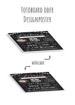 Meilensteintafel Chalkboard Geschenk 8. Geburtstag Personalisiert Junge Mädchen Geburtstagstafel Happy Lights12