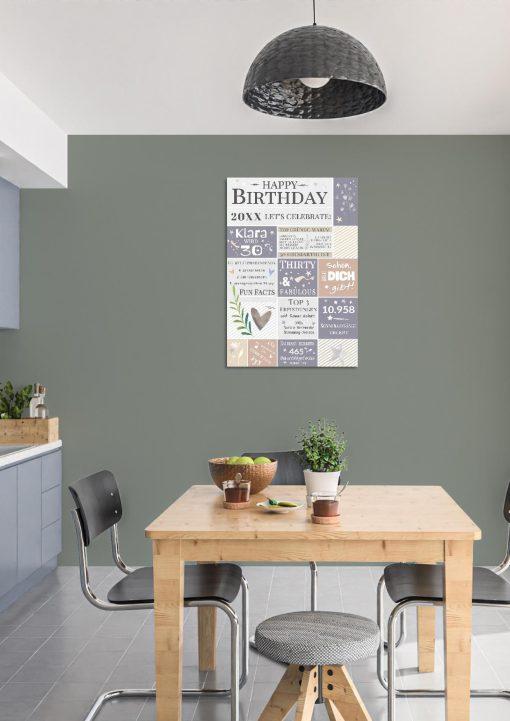 Meilensteintafel Chalkboard Geschenk 30. Geburtstag Personalisiert Geburtstagstafel Frau Mann Pastell02