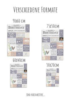 Meilensteintafel Chalkboard Geschenk 30. Geburtstag Personalisiert Geburtstagstafel Frau Mann Pastell12