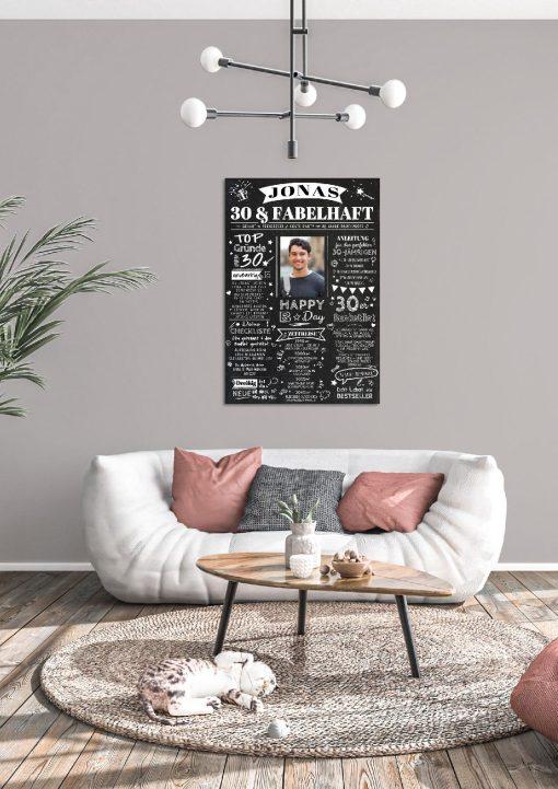 Meilensteintafel Chalkboard Geschenk 30. Geburtstag Personalisiert Zeitung Jahrgangsposter Geburtstagsposter Mann Frau Zeitreise04