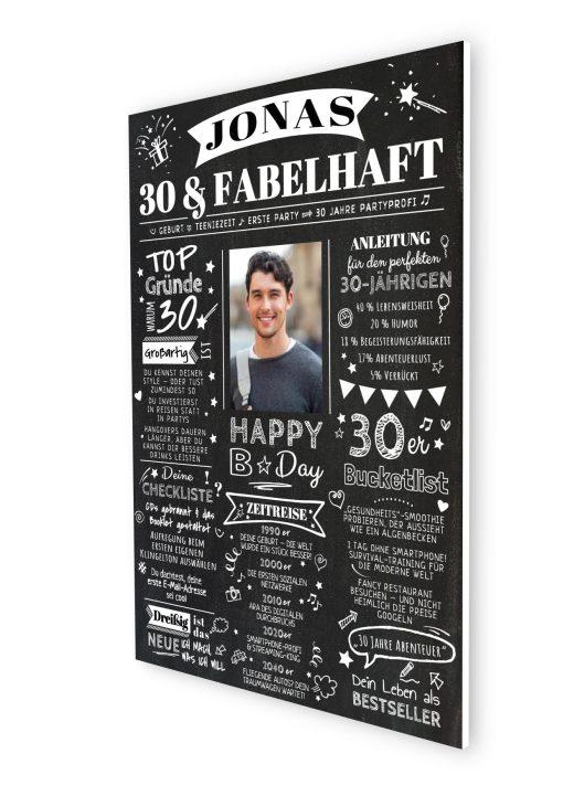 Meilensteintafel Chalkboard Geschenk 30. Geburtstag Personalisiert Zeitung Jahrgangsposter Geburtstagsposter Mann Frau Zeitreise07