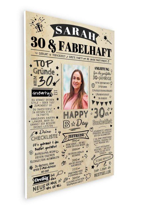 Meilensteintafel Chalkboard Geschenk 30. Geburtstag Personalisiert Zeitung Jahrgangsposter Geburtstagsposter Mann Frau Zeitreise08