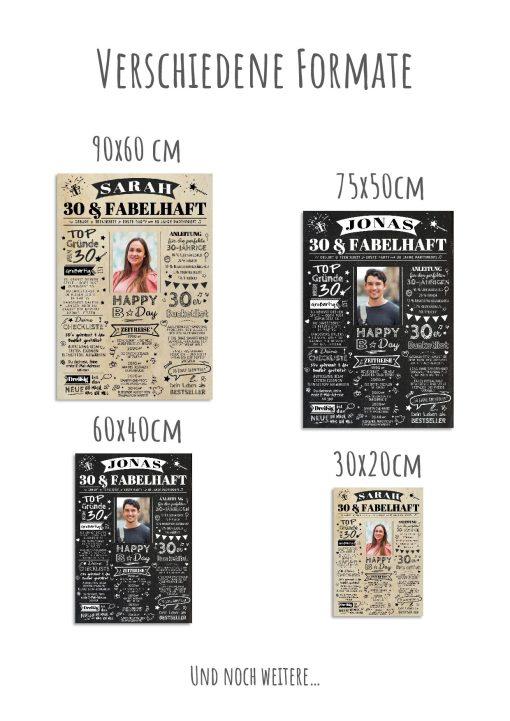 Meilensteintafel Chalkboard Geschenk 30. Geburtstag Personalisiert Zeitung Jahrgangsposter Geburtstagsposter Mann Frau Zeitreise12