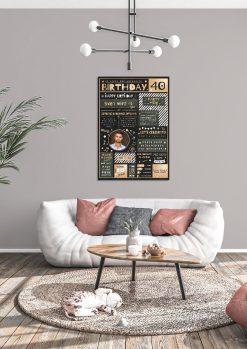 Meilensteintafel Chalkboard Geschenk 40. Geburtstag Personalisiert Geburtstagstafel Mann Frau Eleganz04