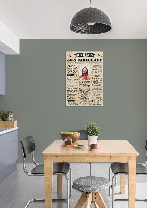 Meilensteintafel Chalkboard Geschenk 40. Geburtstag Personalisiert Zeitung Jahrgangsposter Geburtstagsposter Mann Frau Zeitreise02