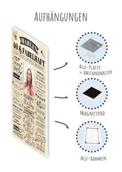 Meilensteintafel Chalkboard Geschenk 40. Geburtstag Personalisiert Zeitung Jahrgangsposter Geburtstagsposter Mann Frau Zeitreise10