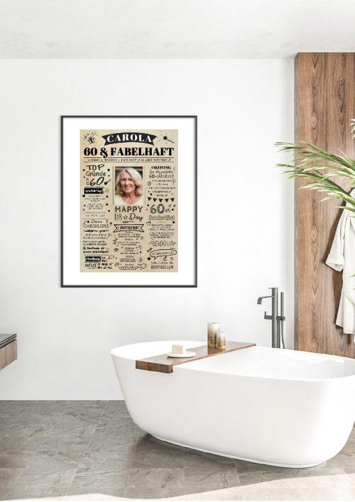 Meilensteintafel Chalkboard Geschenk 60. Geburtstag Personalisiert Zeitung Jahrgangsposter Geburtstagsposter Mann Frau Zeitreise05