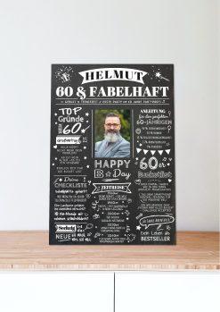 Meilensteintafel Chalkboard Geschenk 60. Geburtstag Personalisiert Zeitung Jahrgangsposter Geburtstagsposter Mann Frau Zeitreise06