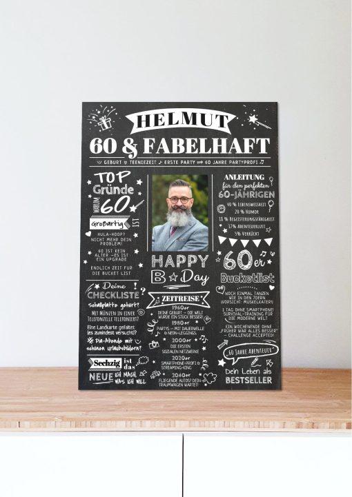Meilensteintafel Chalkboard Geschenk 60. Geburtstag Personalisiert Zeitung Jahrgangsposter Geburtstagsposter Mann Frau Zeitreise06