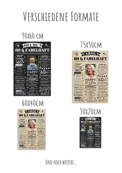 Meilensteintafel Chalkboard Geschenk 60. Geburtstag Personalisiert Zeitung Jahrgangsposter Geburtstagsposter Mann Frau Zeitreise12