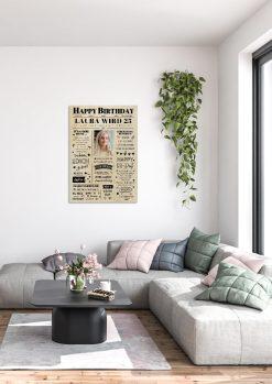 Meilensteintafel Chalkboard Geschenk 25. Geburtstag Zeitung Geburtstagsposter Jahrgangsposter Personalisiert Frau Mann Happy Birthday01