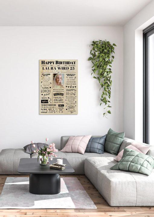 Meilensteintafel Chalkboard Geschenk 25. Geburtstag Zeitung Geburtstagsposter Jahrgangsposter Personalisiert Frau Mann Happy Birthday01