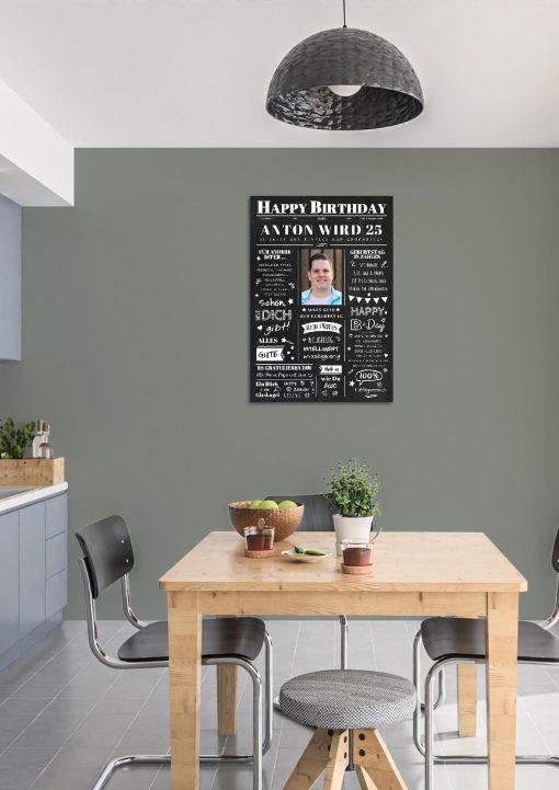 Meilensteintafel Chalkboard Geschenk 25. Geburtstag Zeitung Geburtstagsposter Jahrgangsposter Personalisiert Frau Mann Happy Birthday02