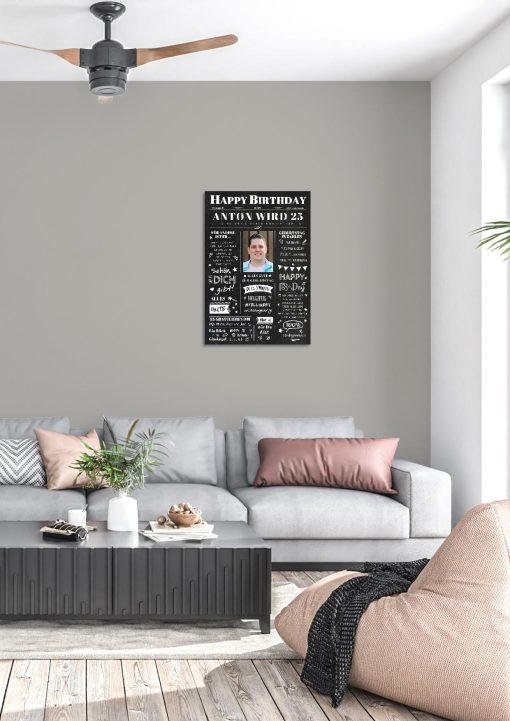 Meilensteintafel Chalkboard Geschenk 25. Geburtstag Zeitung Geburtstagsposter Jahrgangsposter Personalisiert Frau Mann Happy Birthday03