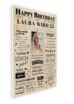 Meilensteintafel Chalkboard Geschenk 25. Geburtstag Zeitung Geburtstagsposter Jahrgangsposter Personalisiert Frau Mann Happy Birthday08