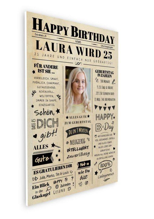 Meilensteintafel Chalkboard Geschenk 25. Geburtstag Zeitung Geburtstagsposter Jahrgangsposter Personalisiert Frau Mann Happy Birthday08