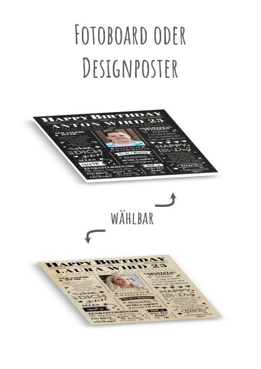 Meilensteintafel Chalkboard Geschenk 25. Geburtstag Zeitung Geburtstagsposter Jahrgangsposter Personalisiert Frau Mann Happy Birthday13