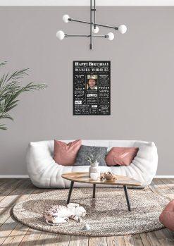 Meilensteintafel Chalkboard Geschenk 35. Geburtstag Zeitung Geburtstagsposter Jahrgangsposter Personalisiert Frau Mann Happy Birthday04