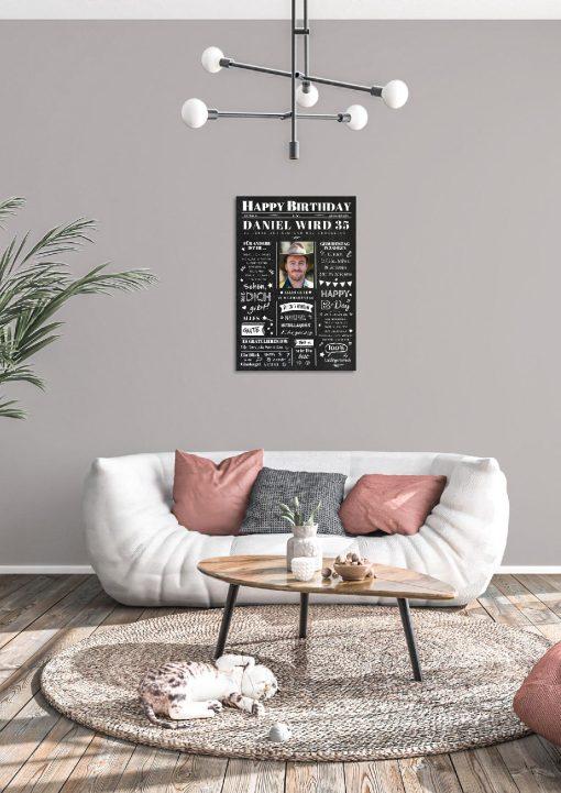 Meilensteintafel Chalkboard Geschenk 35. Geburtstag Zeitung Geburtstagsposter Jahrgangsposter Personalisiert Frau Mann Happy Birthday04