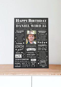 Meilensteintafel Chalkboard Geschenk 35. Geburtstag Zeitung Geburtstagsposter Jahrgangsposter Personalisiert Frau Mann Happy Birthday06