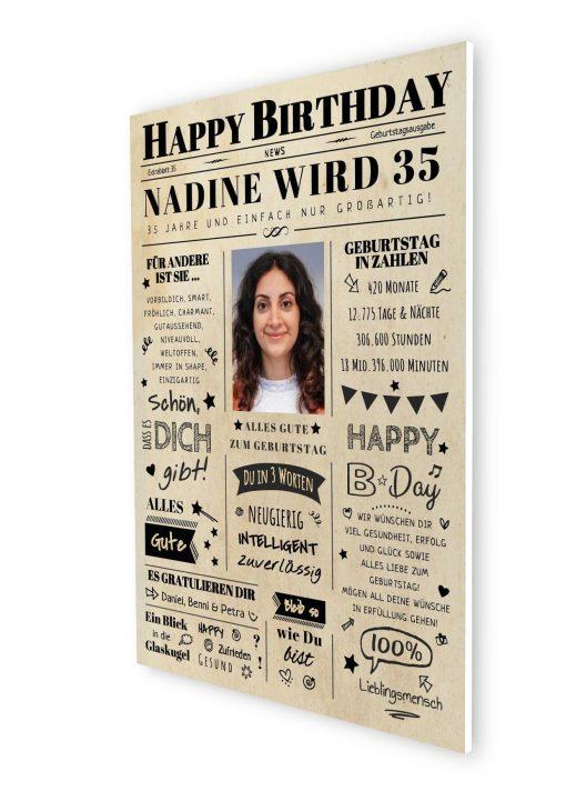 Meilensteintafel Chalkboard Geschenk 35. Geburtstag Zeitung Geburtstagsposter Jahrgangsposter Personalisiert Frau Mann Happy Birthday07