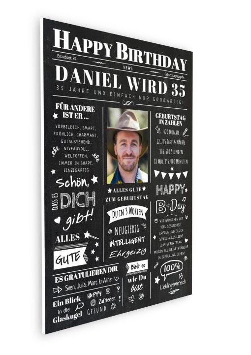 Meilensteintafel Chalkboard Geschenk 35. Geburtstag Zeitung Geburtstagsposter Jahrgangsposter Personalisiert Frau Mann Happy Birthday08