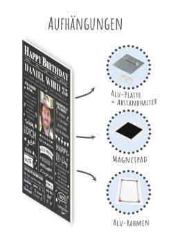 Meilensteintafel Chalkboard Geschenk 35. Geburtstag Zeitung Geburtstagsposter Jahrgangsposter Personalisiert Frau Mann Happy Birthday10