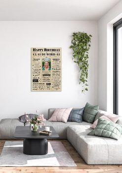 Meilensteintafel Chalkboard Geschenk 45. Geburtstag Zeitung Geburtstagsposter Jahrgangsposter Personalisiert Frau Mann Happy Birthday01