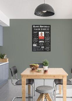 Meilensteintafel Chalkboard Geschenk 45. Geburtstag Zeitung Geburtstagsposter Jahrgangsposter Personalisiert Frau Mann Happy Birthday02