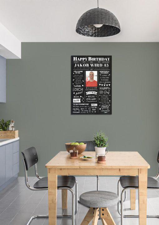 Meilensteintafel Chalkboard Geschenk 45. Geburtstag Zeitung Geburtstagsposter Jahrgangsposter Personalisiert Frau Mann Happy Birthday02