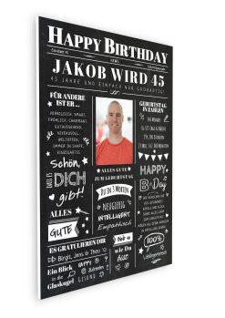 Meilensteintafel Chalkboard Geschenk 45. Geburtstag Zeitung Geburtstagsposter Jahrgangsposter Personalisiert Frau Mann Happy Birthday08
