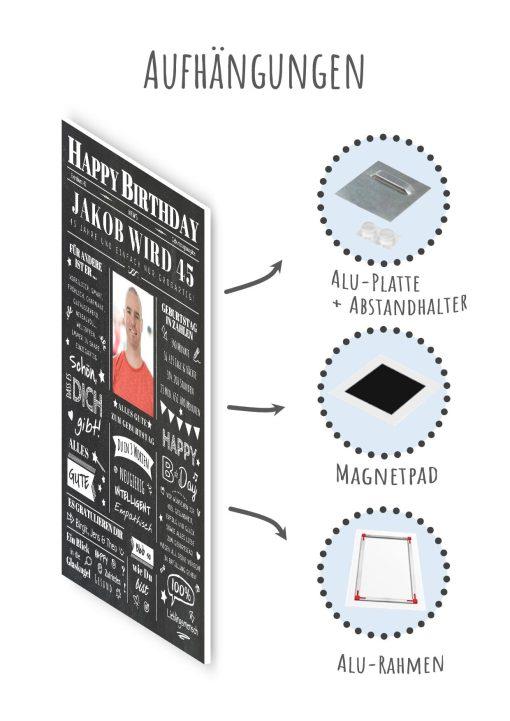 Meilensteintafel Chalkboard Geschenk 45. Geburtstag Zeitung Geburtstagsposter Jahrgangsposter Personalisiert Frau Mann Happy Birthday10
