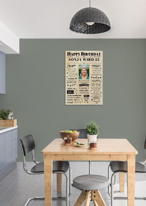 Meilensteintafel Chalkboard Geschenk 55. Geburtstag Zeitung Geburtstagsposter Jahrgangsposter Personalisiert Frau Mann Happy Birthday02