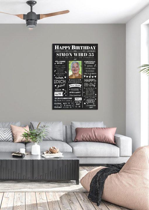 Meilensteintafel Chalkboard Geschenk 55. Geburtstag Zeitung Geburtstagsposter Jahrgangsposter Personalisiert Frau Mann Happy Birthday03