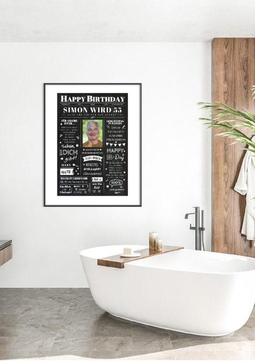 Meilensteintafel Chalkboard Geschenk 55. Geburtstag Zeitung Geburtstagsposter Jahrgangsposter Personalisiert Frau Mann Happy Birthday05