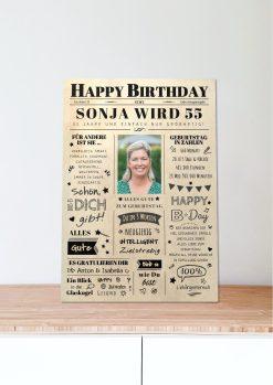 Meilensteintafel Chalkboard Geschenk 55. Geburtstag Zeitung Geburtstagsposter Jahrgangsposter Personalisiert Frau Mann Happy Birthday06