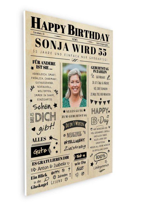 Meilensteintafel Chalkboard Geschenk 55. Geburtstag Zeitung Geburtstagsposter Jahrgangsposter Personalisiert Frau Mann Happy Birthday08