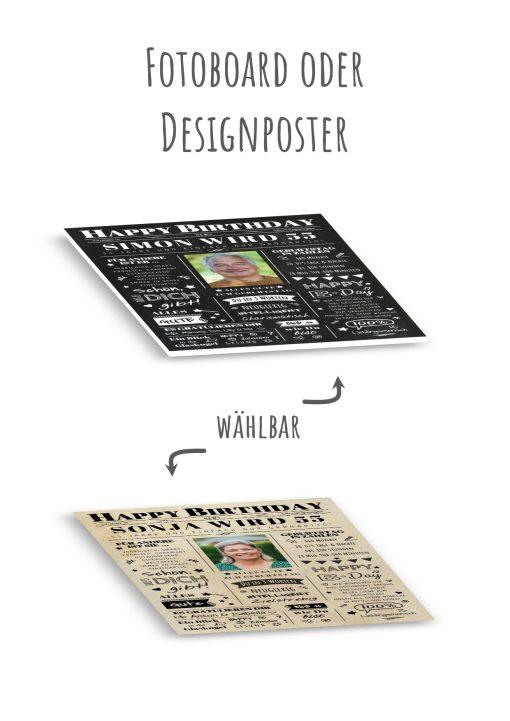 Meilensteintafel Chalkboard Geschenk 55. Geburtstag Zeitung Geburtstagsposter Jahrgangsposter Personalisiert Frau Mann Happy Birthday13