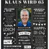 Meilensteintafel Chalkboard Geschenk 65. Geburtstag Zeitung Geburtstagsposter Jahrgangsposter Personalisiert Frau Mann Happy Birthday 1