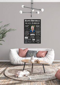 Meilensteintafel Chalkboard Geschenk 65. Geburtstag Zeitung Geburtstagsposter Jahrgangsposter Personalisiert Frau Mann Happy Birthday04