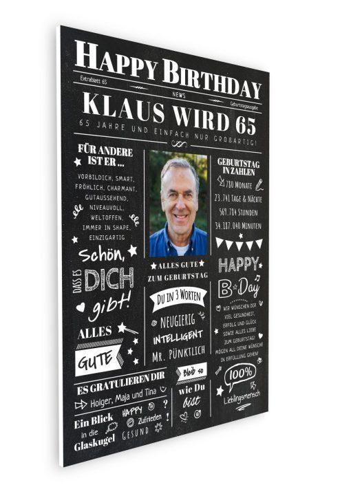 Meilensteintafel Chalkboard Geschenk 65. Geburtstag Zeitung Geburtstagsposter Jahrgangsposter Personalisiert Frau Mann Happy Birthday08