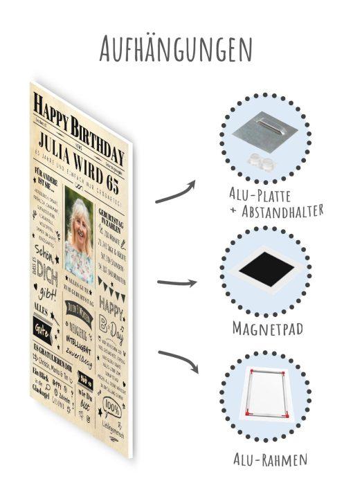 Meilensteintafel Chalkboard Geschenk 65. Geburtstag Zeitung Geburtstagsposter Jahrgangsposter Personalisiert Frau Mann Happy Birthday10