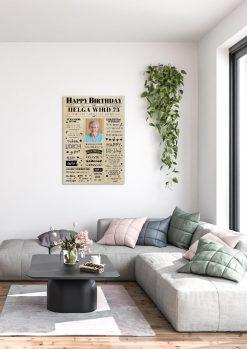 Meilensteintafel Chalkboard Geschenk 70. Geburtstag Zeitung Geburtstagsposter Jahrgangsposter Personalisiert Frau Mann Happy Birthday01