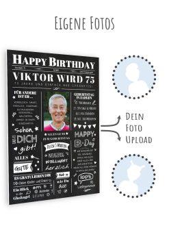 Meilensteintafel Chalkboard Geschenk 70. Geburtstag Zeitung Geburtstagsposter Jahrgangsposter Personalisiert Frau Mann Happy Birthday11