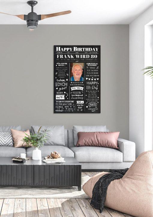 Meilensteintafel Chalkboard Geschenk 80. Geburtstag Zeitung Geburtstagsposter Jahrgangsposter Personalisiert Frau Mann Happy Birthday03