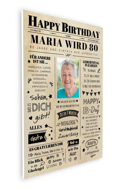 Meilensteintafel Chalkboard Geschenk 80. Geburtstag Zeitung Geburtstagsposter Jahrgangsposter Personalisiert Frau Mann Happy Birthday08