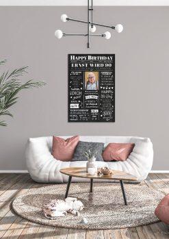 Meilensteintafel Chalkboard Geschenk 90. Geburtstag Zeitung Geburtstagsposter Jahrgangsposter Personalisiert Frau Mann Happy Birthday04